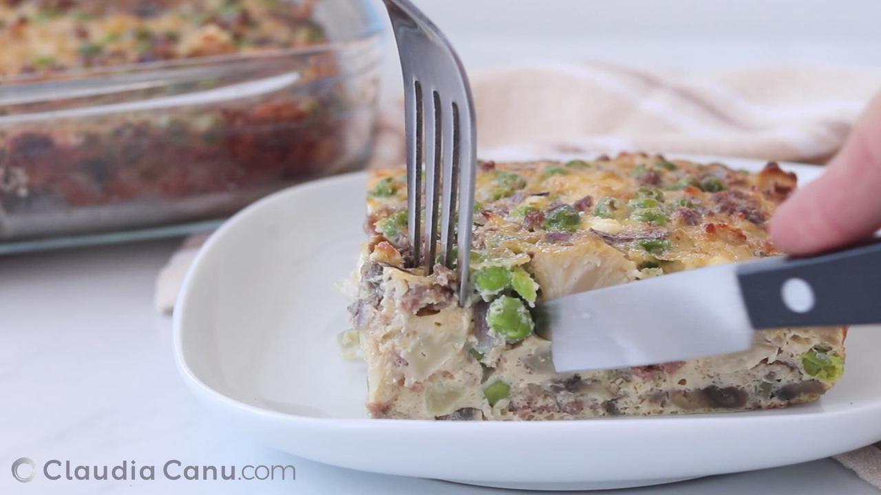 'Video thumbnail for Cauliflower Mushrooms Meaty Casserole'