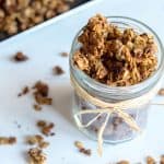 Healthy granola in a jar for a delicious breakfast