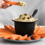 Caper hummus served with carrots