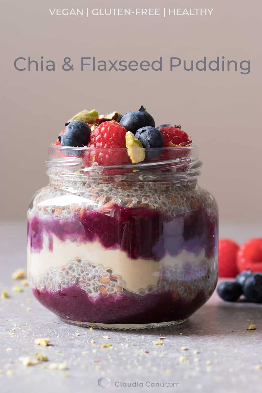 Chia And Flaxseed Pudding With Jam And Almond Butter (with video)