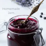 Homemade Elderberry Jam in a glass jar