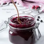 Homemade Elderberry Jam in a glass jar