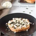 Sweet Potato toast with cheese that can be vegan