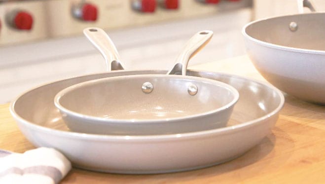 Two Nonstick Ceramic Frying Pans, part of kitchen essentials