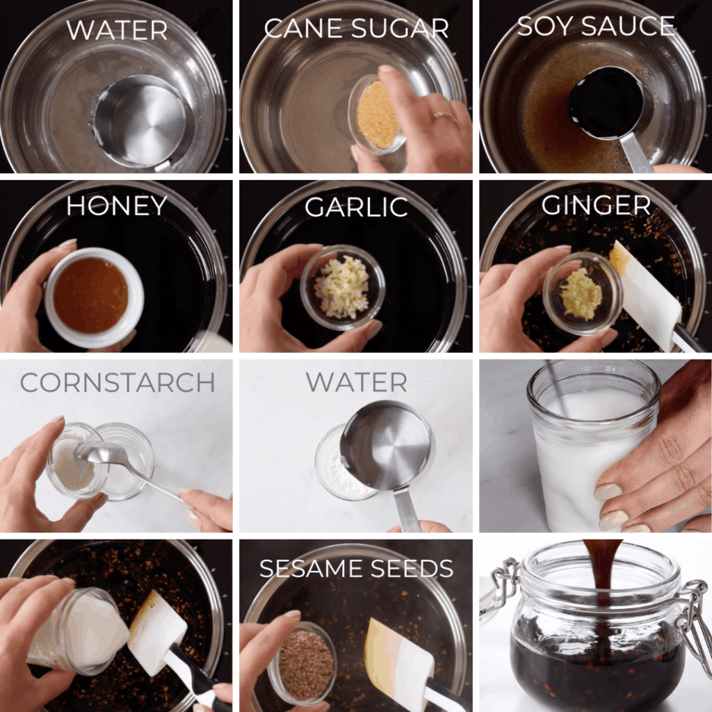 Step by step pictures on how to make teriyaki sauce