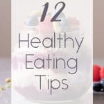 An image of a chia pudding with the sentence "Healthy eating tips!