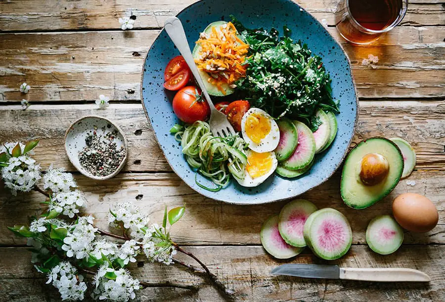 A plate with salad for nutrition motivation