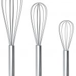 Three Stainless Steel Whisks