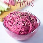 A ball with beetroot hummus